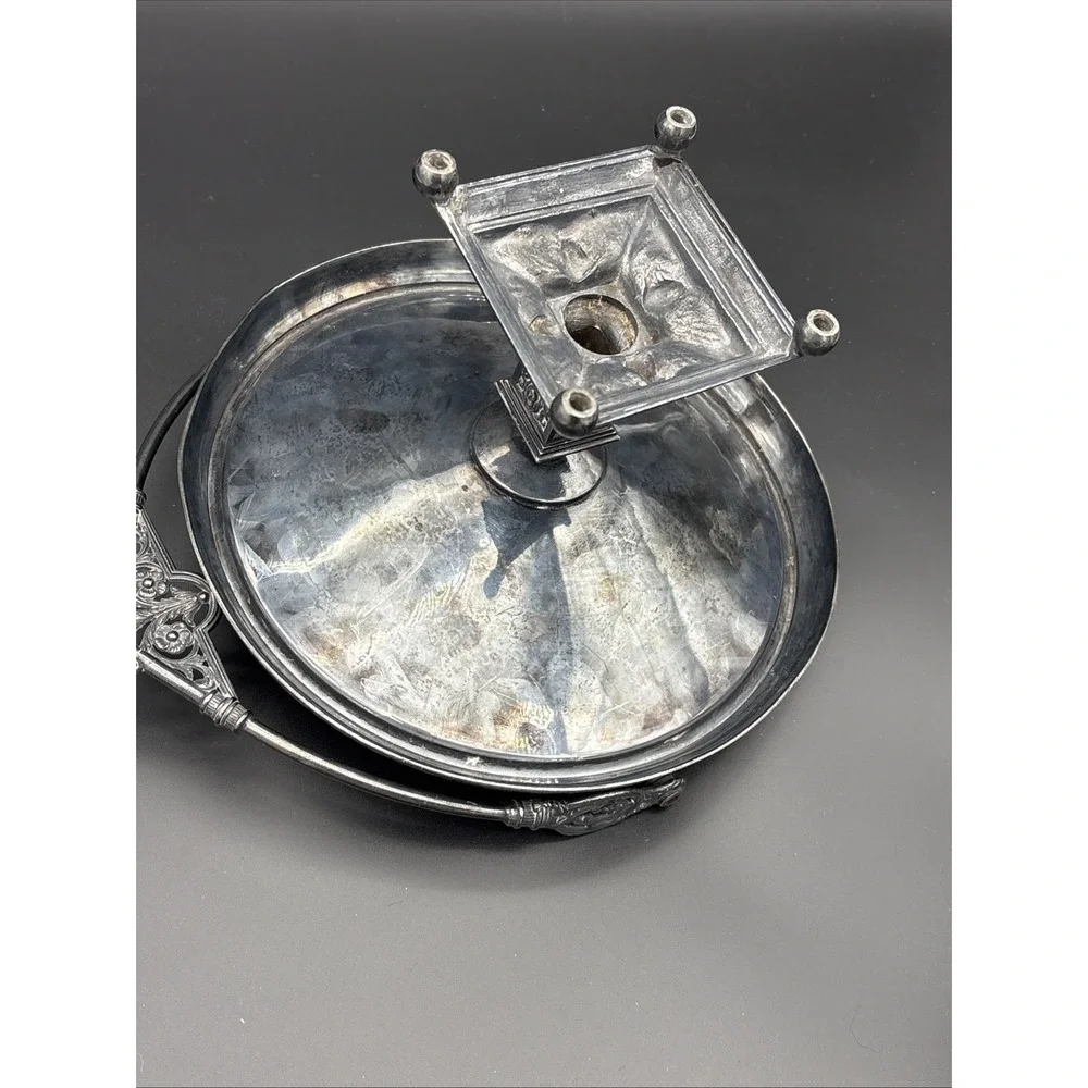 Victorian Meriden Britannia Co Silverplate Bride's Basket Base Pattern 3934